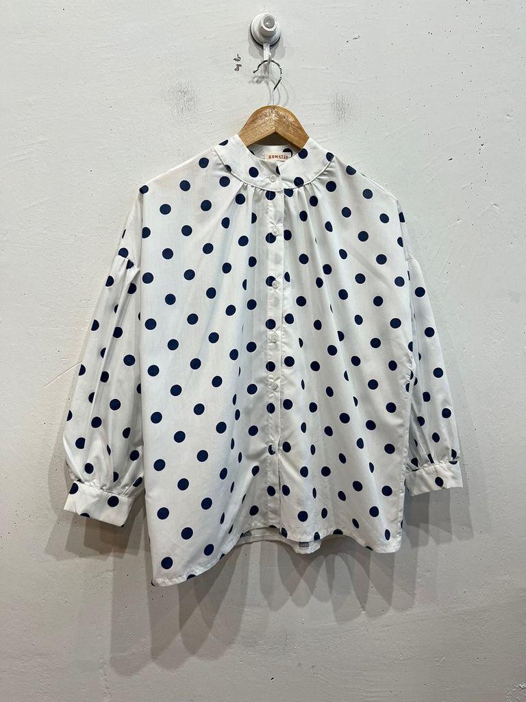 일본빈티지 KUMAYES 땡땡이 도트 블라우스 2