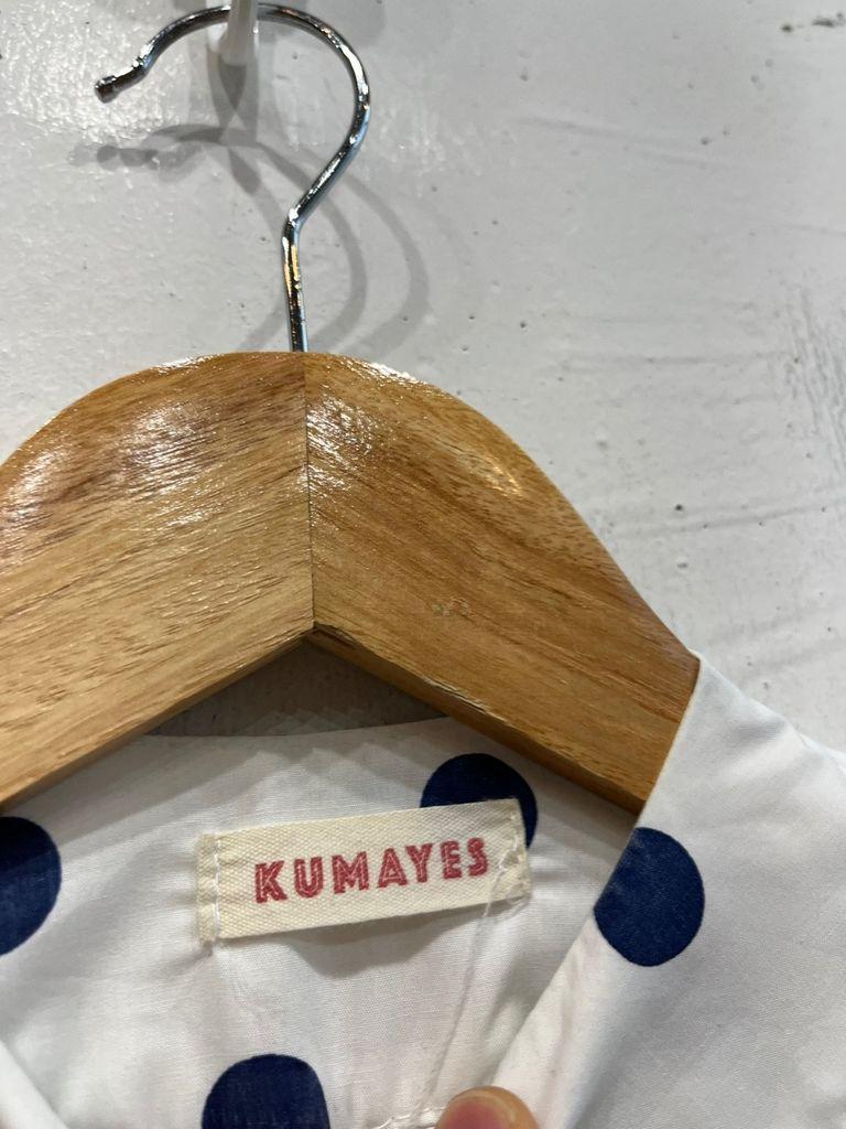 일본빈티지 KUMAYES 땡땡이 도트 블라우스 4