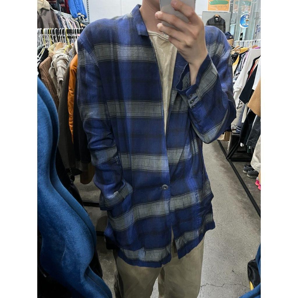 80~90s MOMENTODUE 모멘토듀 체크 린넨 자켓 Made in ITALY 8