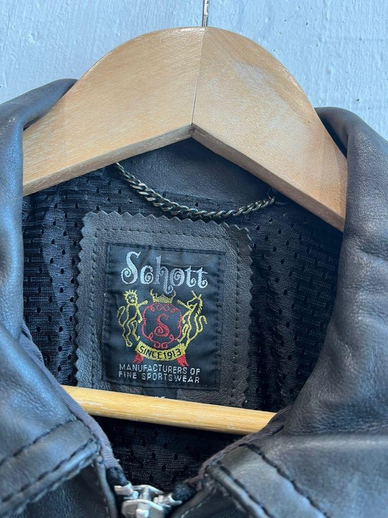 SCHOTT 쇼트 소가죽 트리밍 트러커 자켓 8