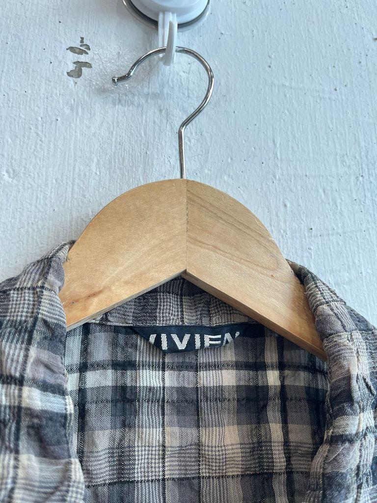 VIVIEN 시어서커 체크 반팔 셔츠 우먼즈 Made in JAPAN 6
