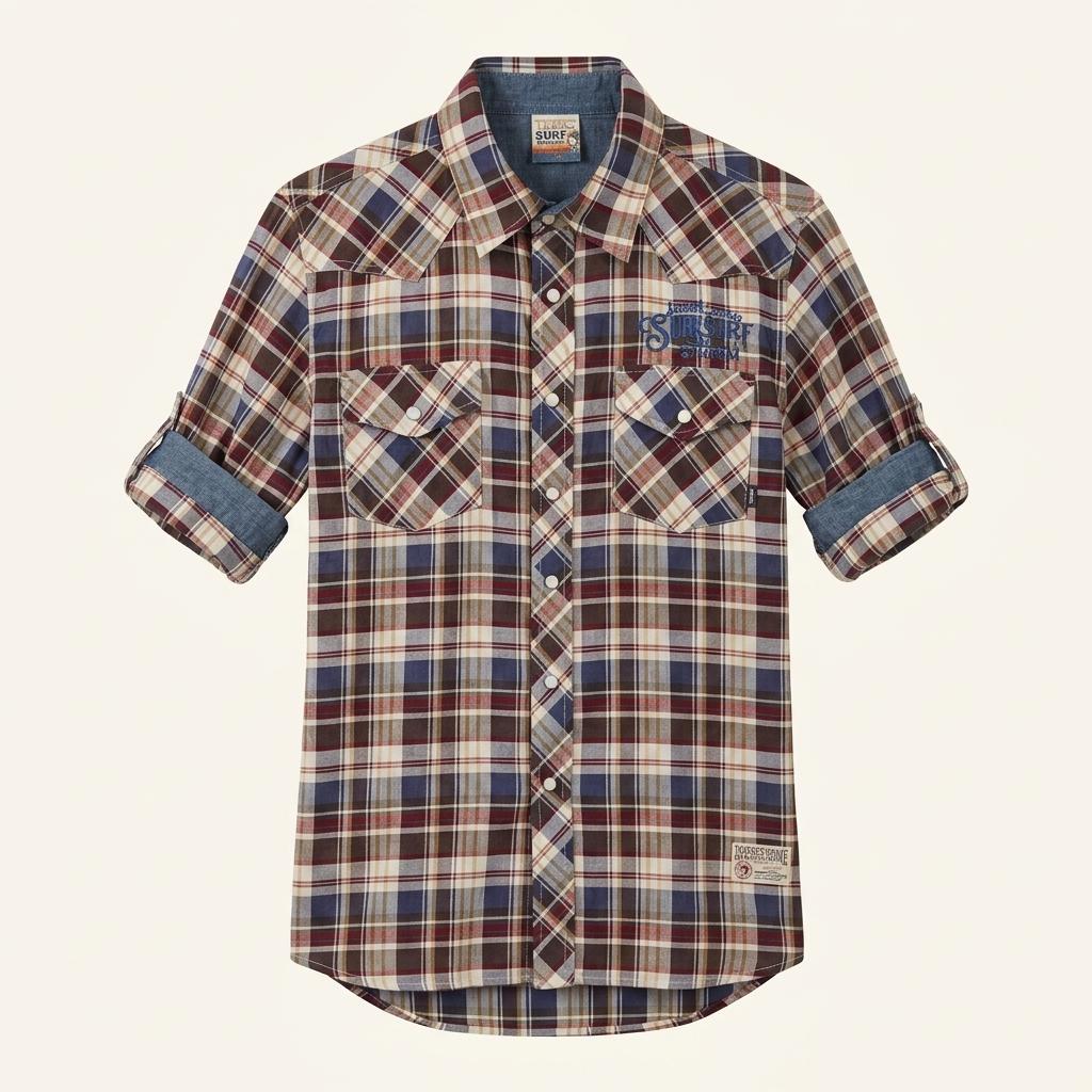 T&C Surf Design 웨스턴 체크셔츠 M 1