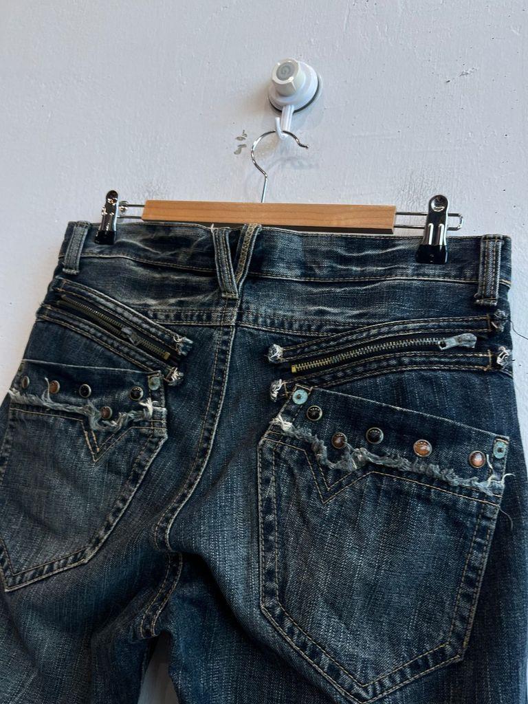 일본빈티지 VILLAND 스터드 데님 쇼츠 반바지 3