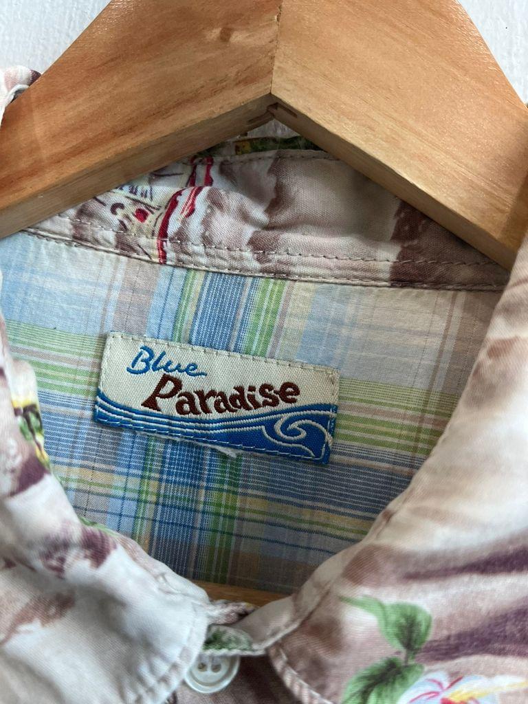 일본빈티지 Blue Paradise 오션 웨스턴 셔츠 7