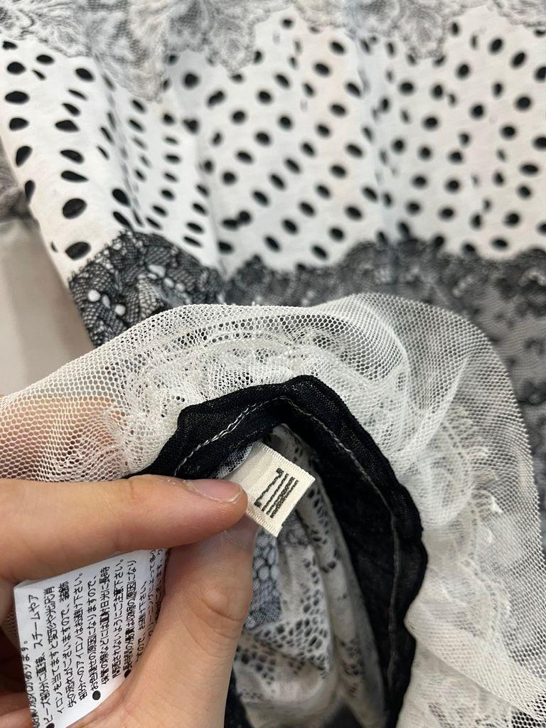 일본빈티지 ZIN KATO 도트 레이스 반팔 블라우스 9