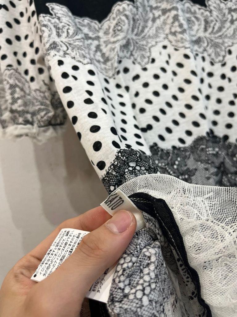 일본빈티지 ZIN KATO 도트 레이스 반팔 블라우스 10
