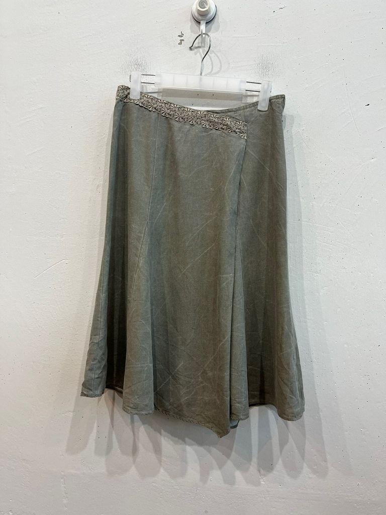 HANIEL 린넨 랩 스커트 치마 Made in JAPAN 2