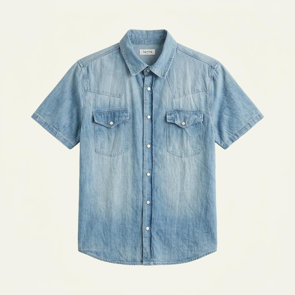 일본빈티지 A Clothing 웨스턴 반팔 데님 셔츠 1