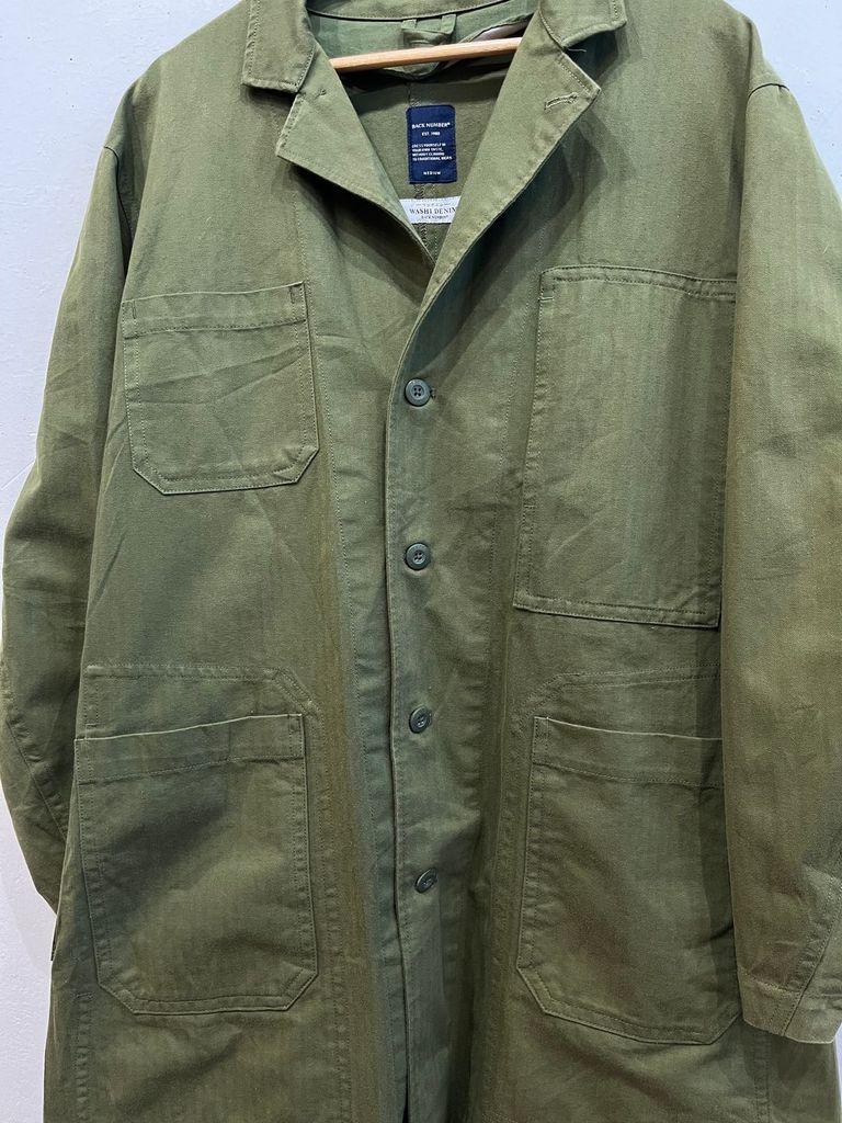 Back Number 헤링본 Washi Denim 밀리터리 코트 7