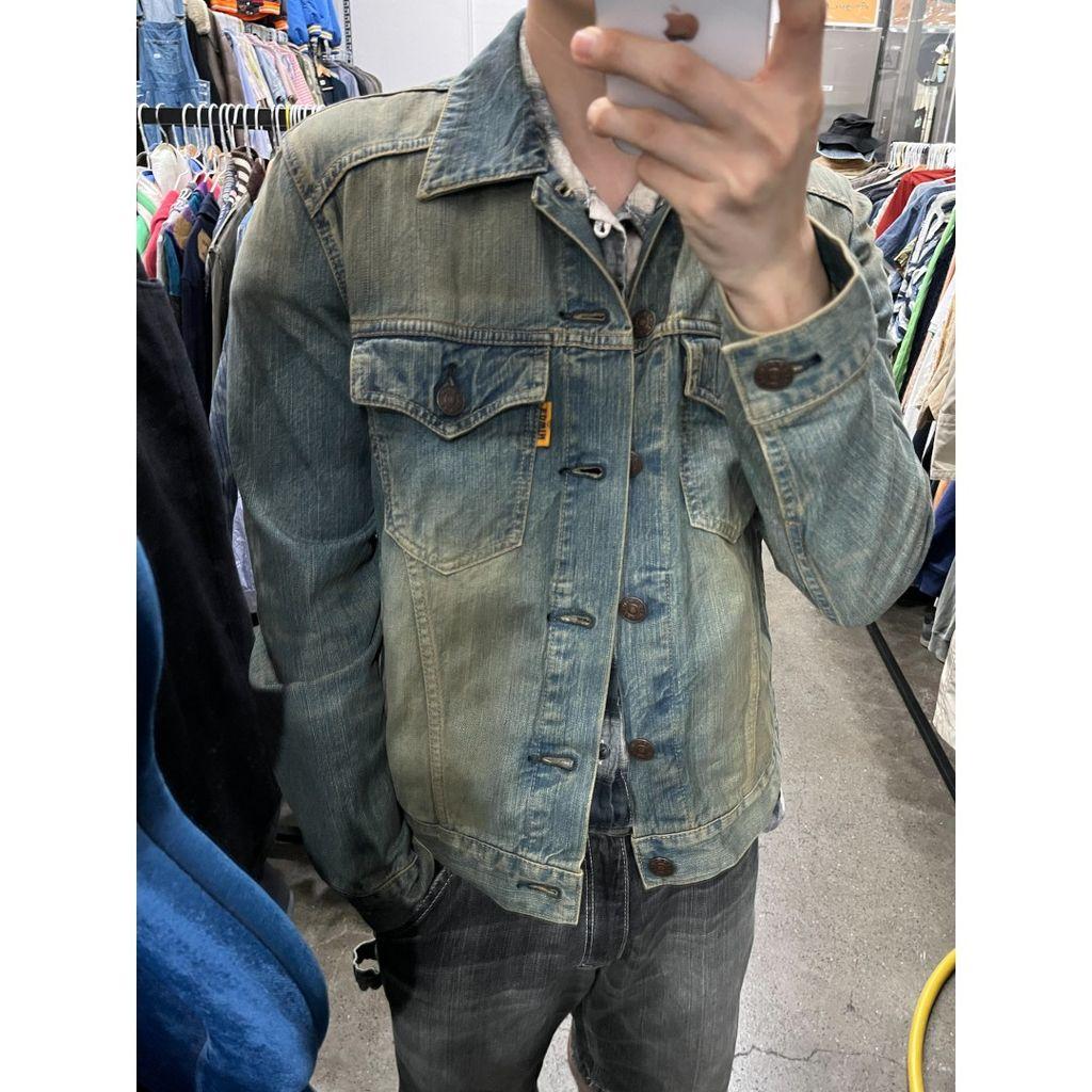 에드윈 재팬 오렌지탭 옐로 워시드 데님 트러커 자켓 4