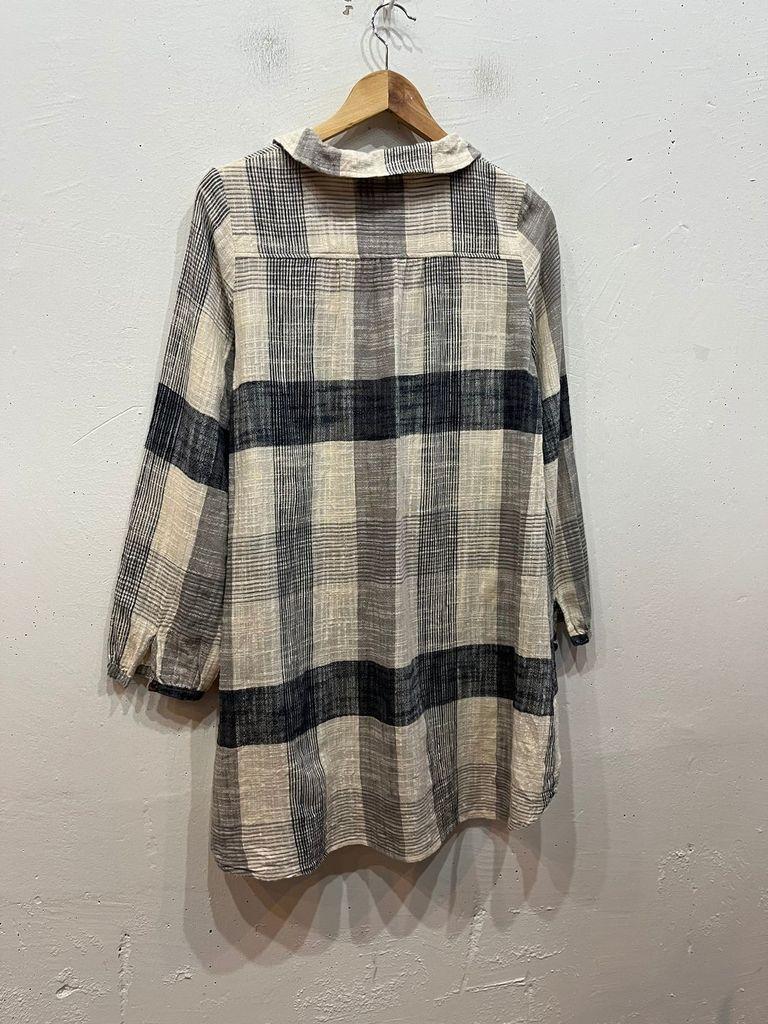 일본빈티지 SHELL BROWN 내추럴 블라우스 원피스 5