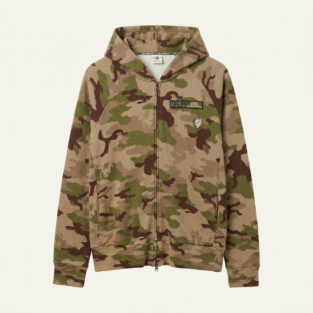T&C Surf Design 밀리터리 카모플라쥬 후드집업 1