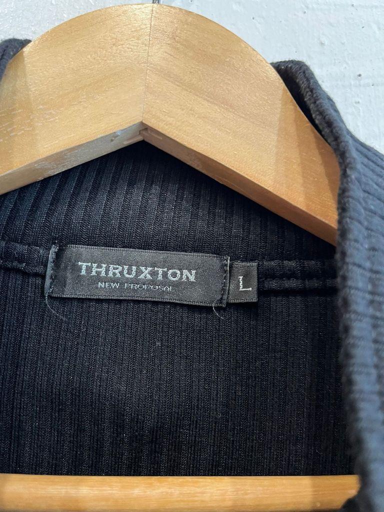 일본빈티지 THRUXTON 골지 니트집업 블랙 5