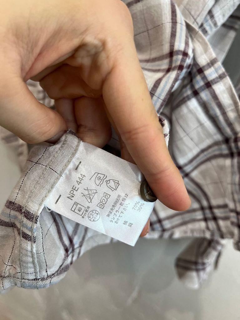 칸사이야마모토 린넨 블렌디드 체크 셔츠 7