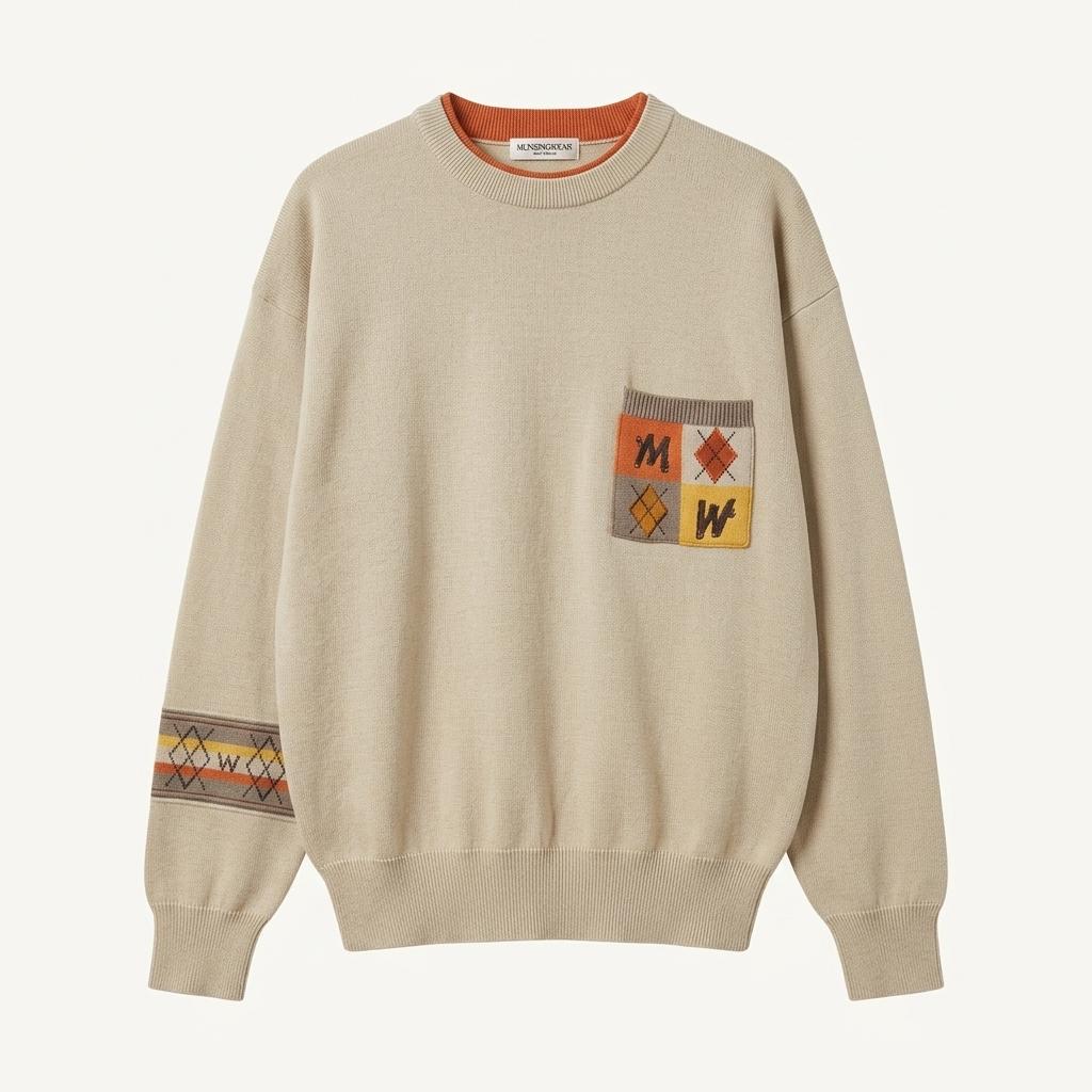먼싱웨어 골프 퓨어울 니트 Made in JAPAN (L) 1
