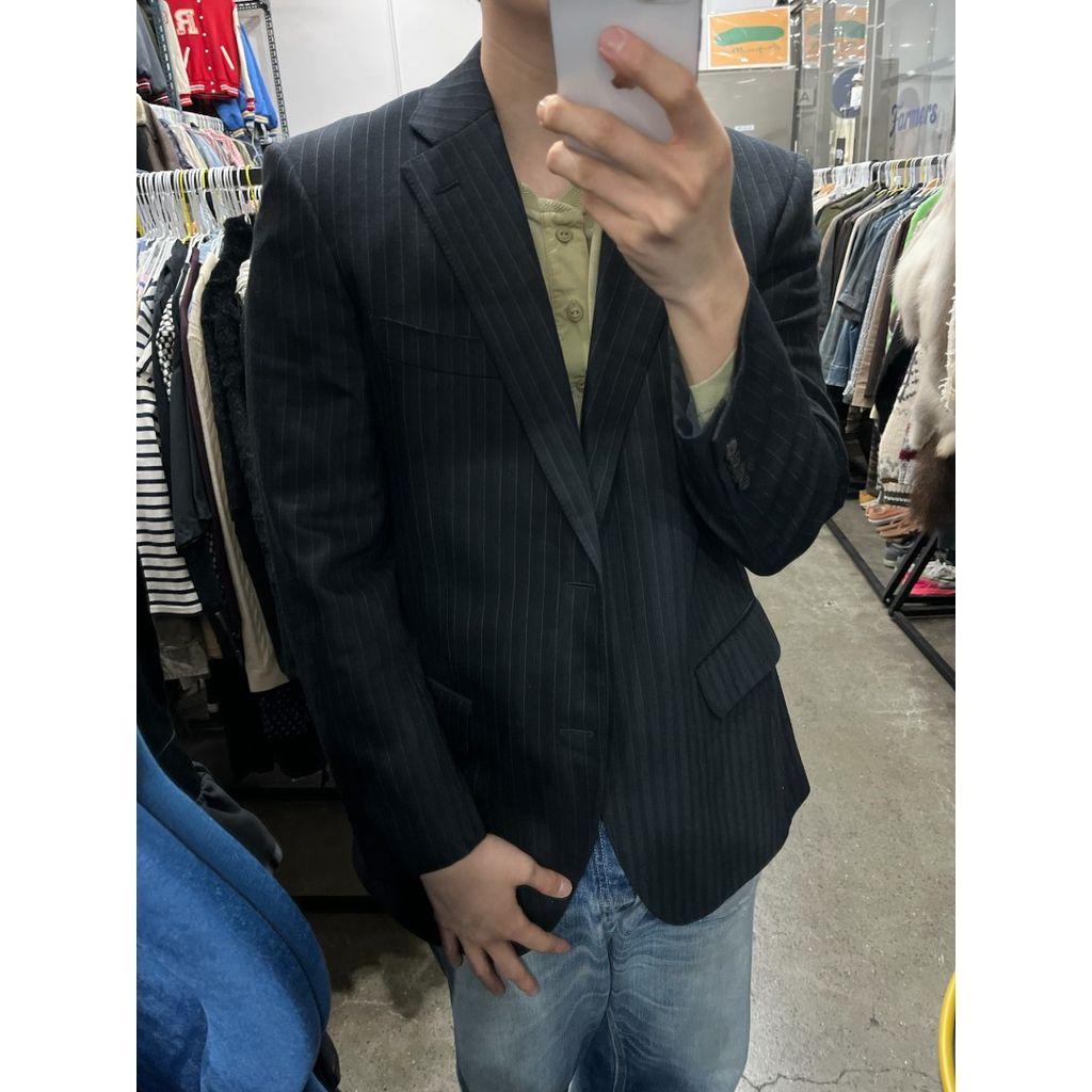 LANVIN 랑방 2B 스트라이프 울 실크 블레이저 자켓 Made in JAPAN 5