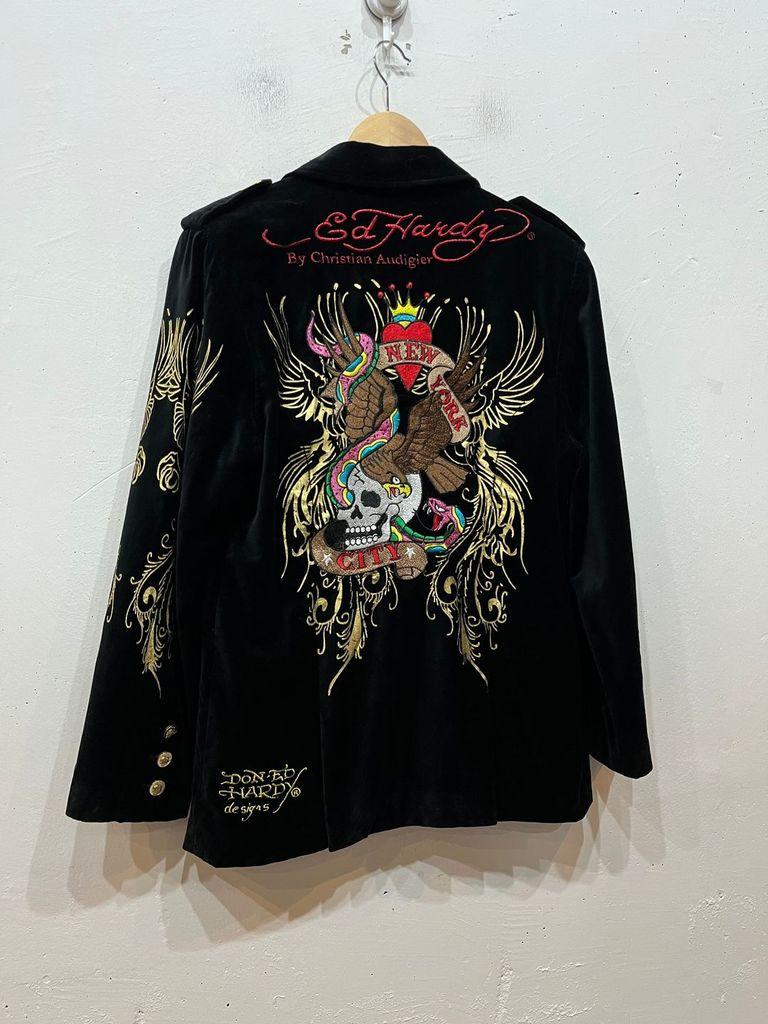 ED HARDY 에드하디 금장 자수 벨벳 자켓 2
