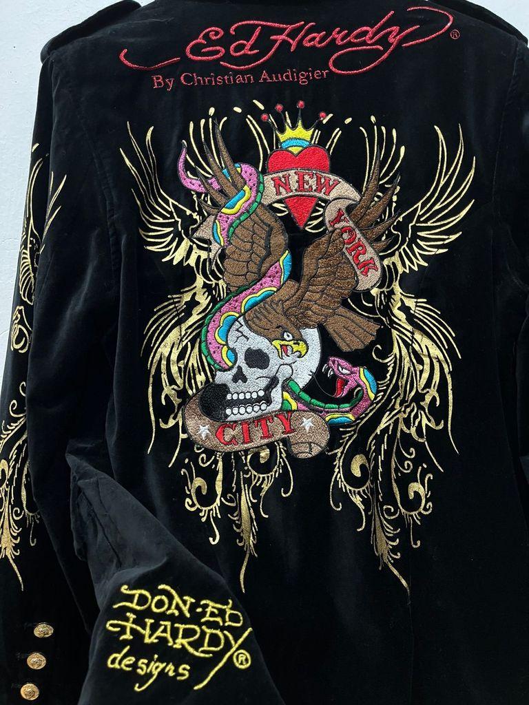 ED HARDY 에드하디 금장 자수 벨벳 자켓 10