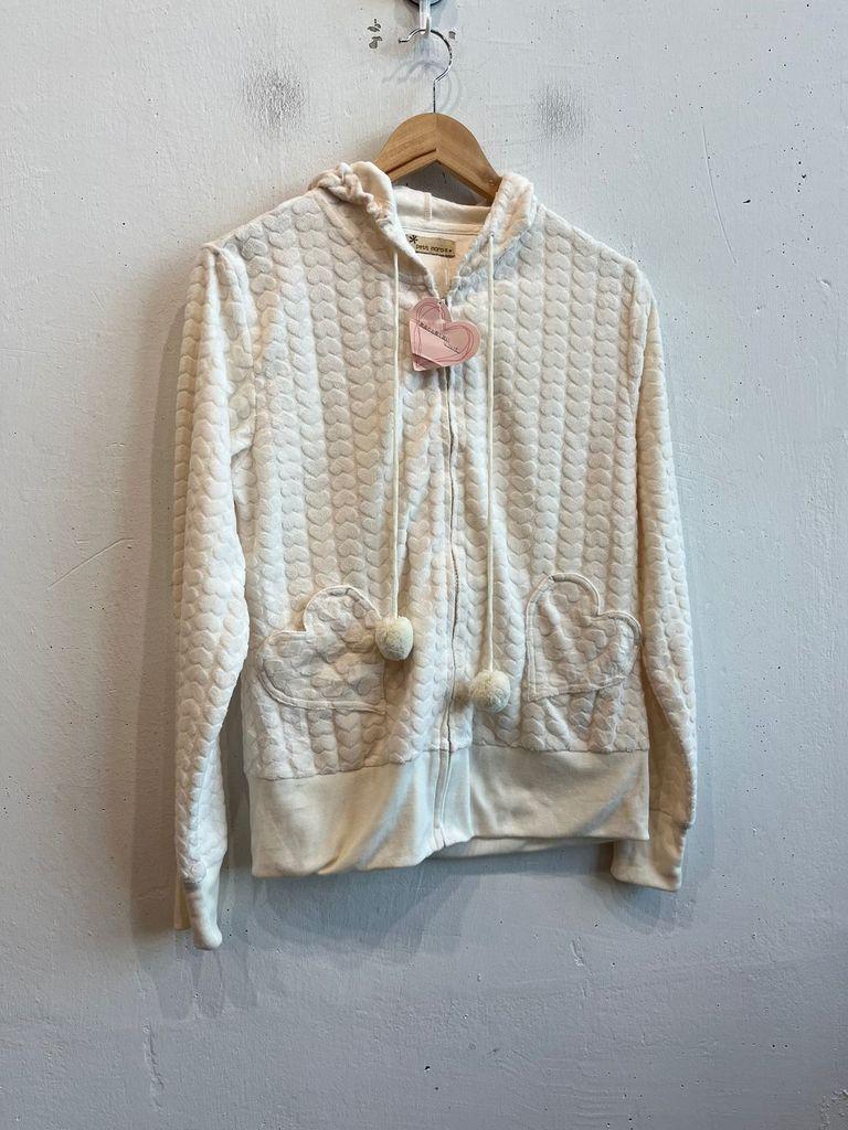 일본빈티지 petit marais 하트 플리스 후드집업 미사용품 2