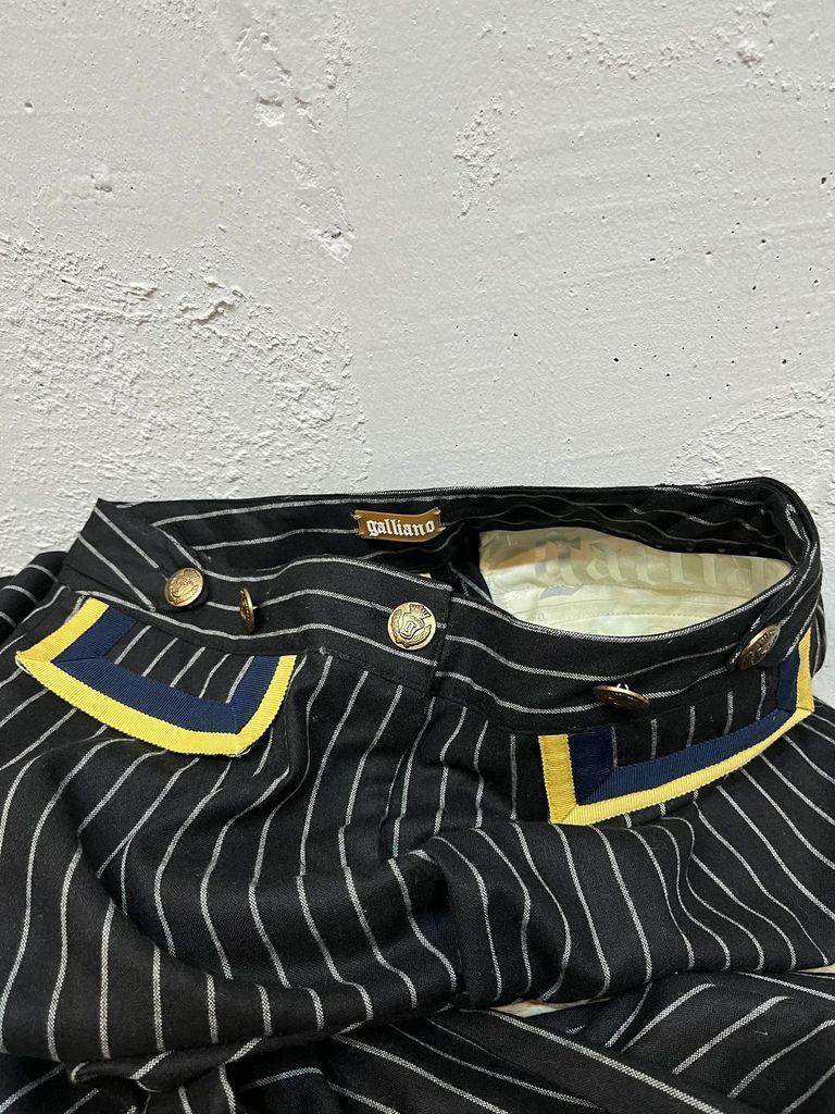존 갈리아노 로우라이즈 스트라이프 울 팬츠 우먼즈 Made in ITALY 2