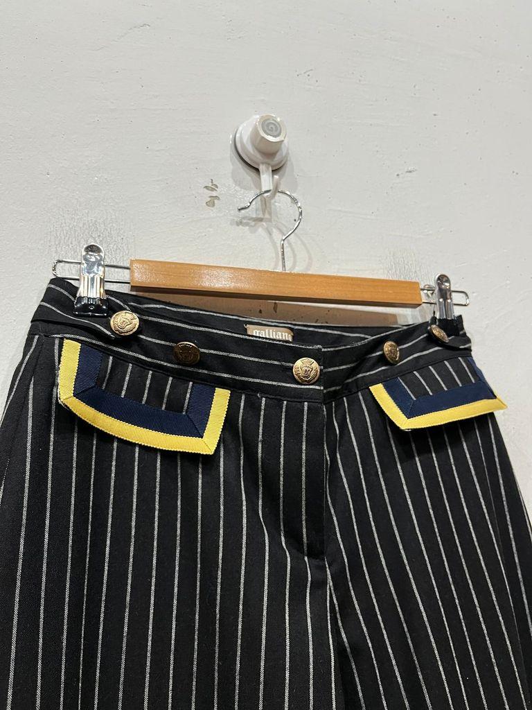 존 갈리아노 로우라이즈 스트라이프 울 팬츠 우먼즈 Made in ITALY 5