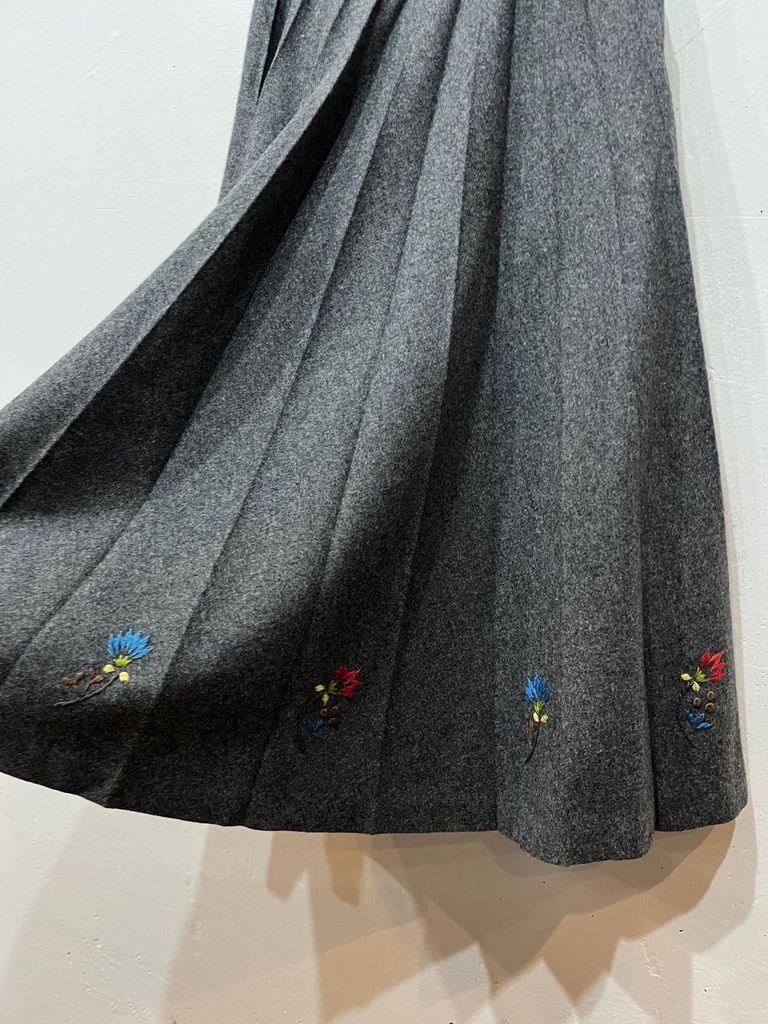JACQUES ESTEREL 자수 울 스커트 Made in JAPAN 4