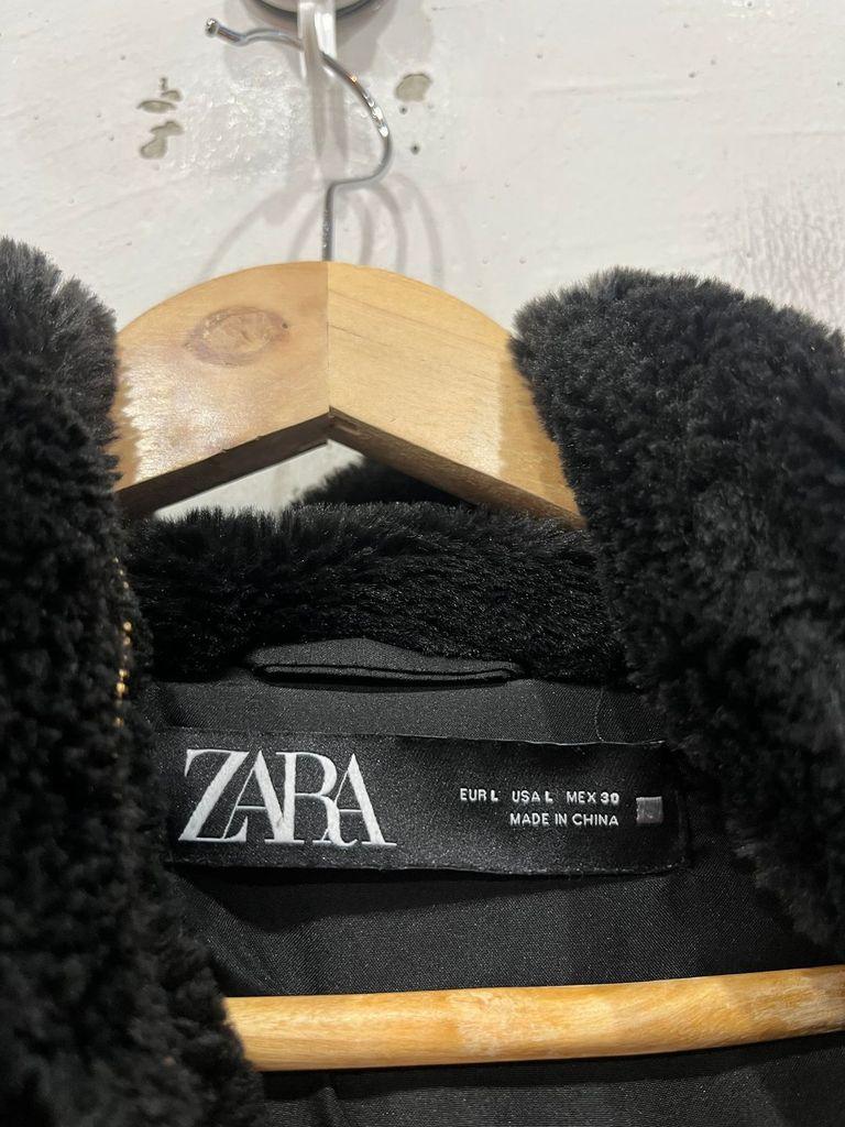 ZARA 자라 플리스 퍼자켓 블랙 4