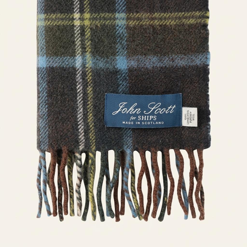 JOHN SCOTT for SHIPS 램스울 숄 머플러 Made in SCOTLAND 1