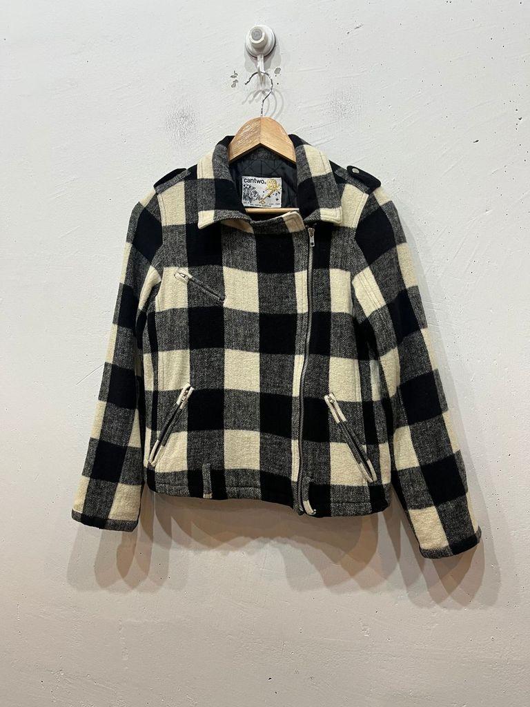 일본빈티지 CANTWO 체크 울 바이커 자켓 우먼즈 2