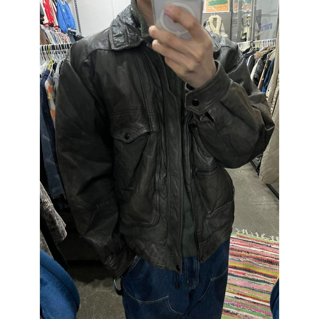 Vanelli 레더 봄버자켓 4