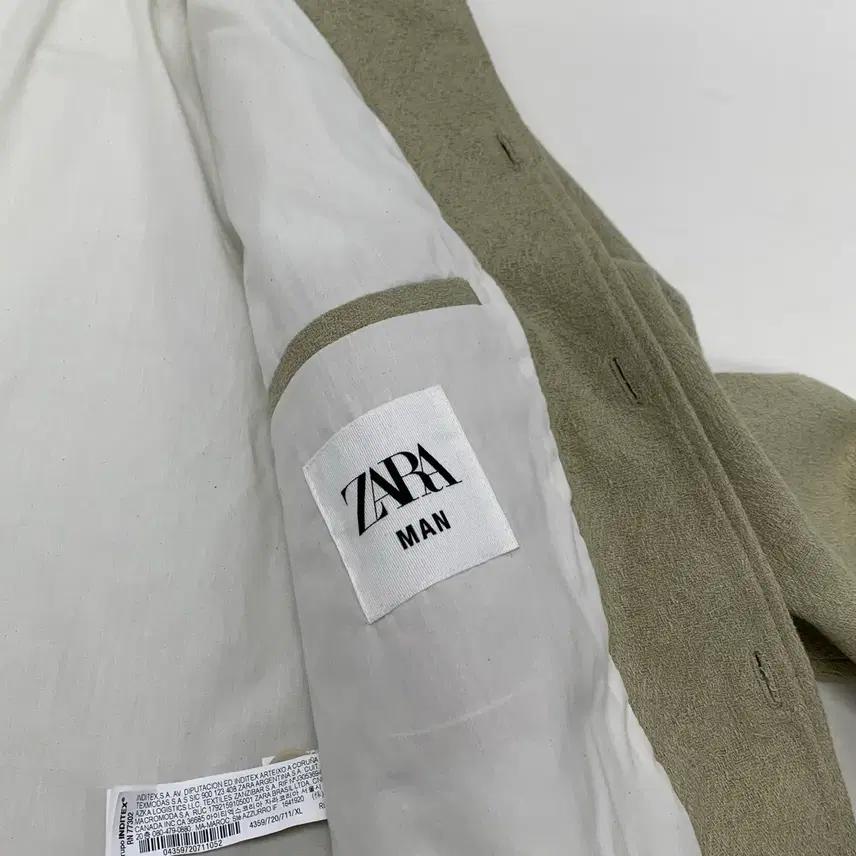 ZARA 자라 코튼 린넨 혼방 샌드 자켓 (XL) 9