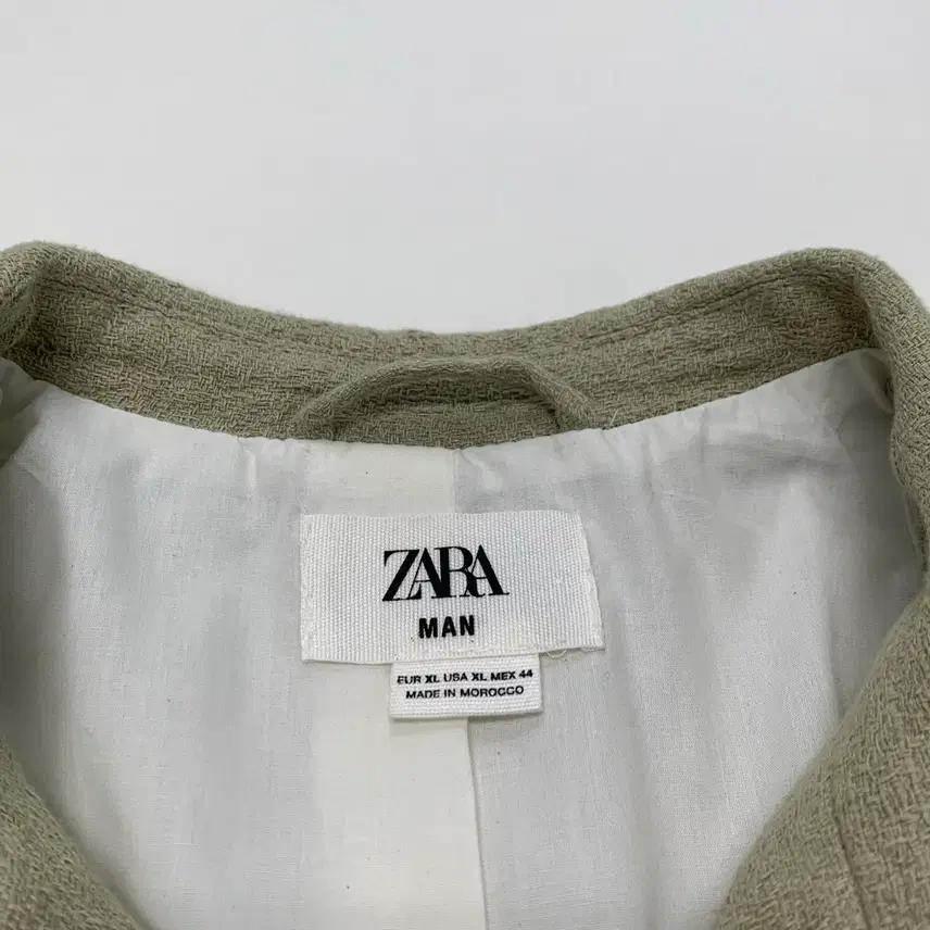 ZARA 자라 코튼 린넨 혼방 샌드 자켓 (XL) 5