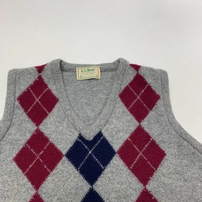 L.L.Bean 엘엘빈 80s 아가일 니트조끼 베스트 (L) 3