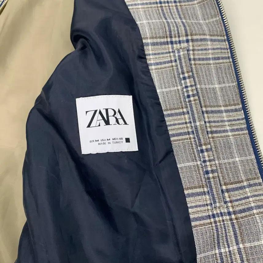 ZARA 자라 체크 블루종 자켓 (M) 7
