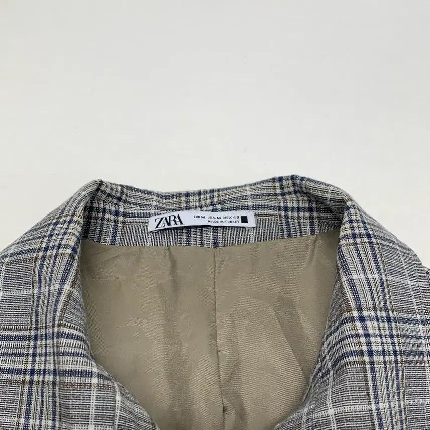 ZARA 자라 체크 블루종 자켓 (M) 4