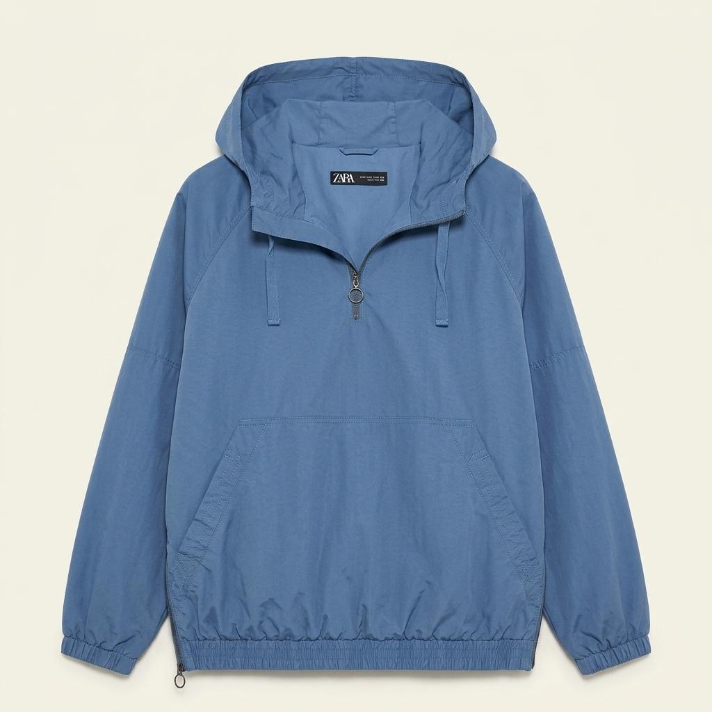 ZARA 자라 오버핏 아노락 후드 바람막이 자켓 (XL) 1