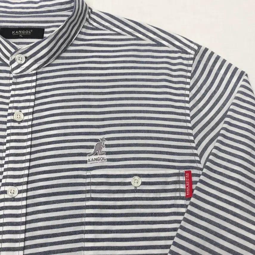 KANGOL 캉골 스트라이프 셔츠 남방 (XL) 5