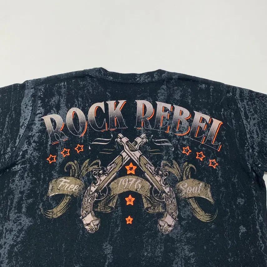 ROCK REBEL 빈티지 프린팅 반팔티 락티 (S) 8
