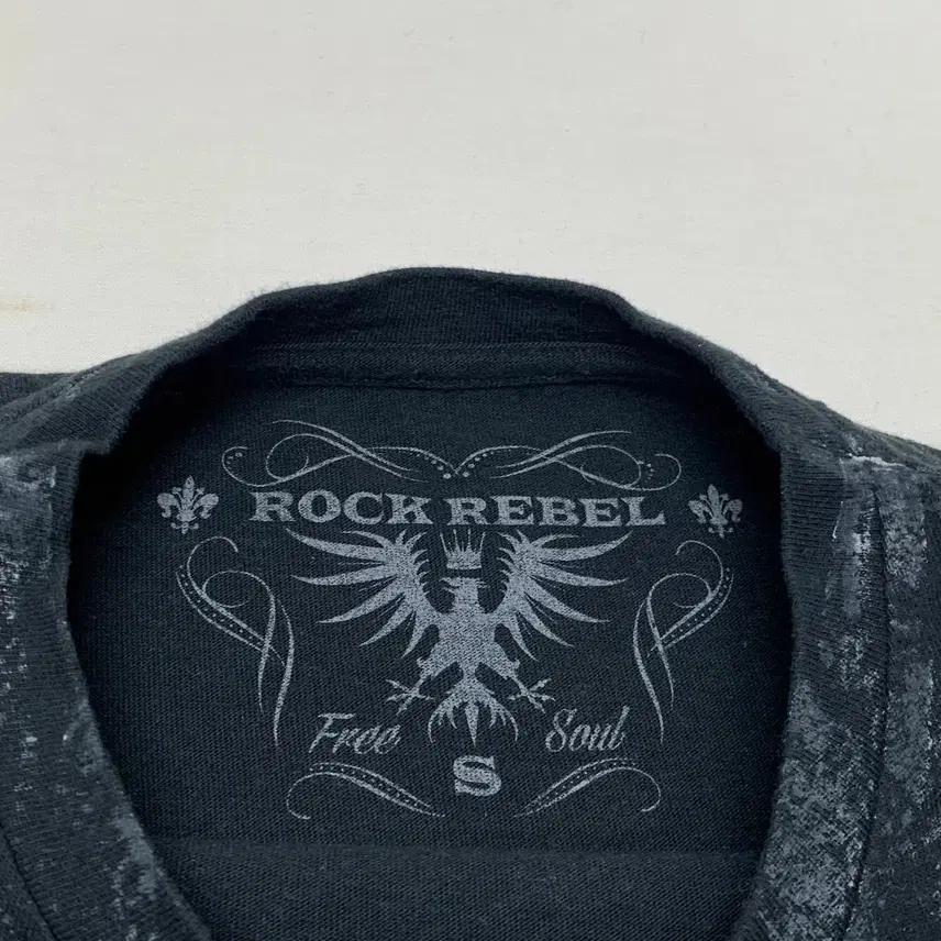 ROCK REBEL 빈티지 프린팅 반팔티 락티 (S) 5