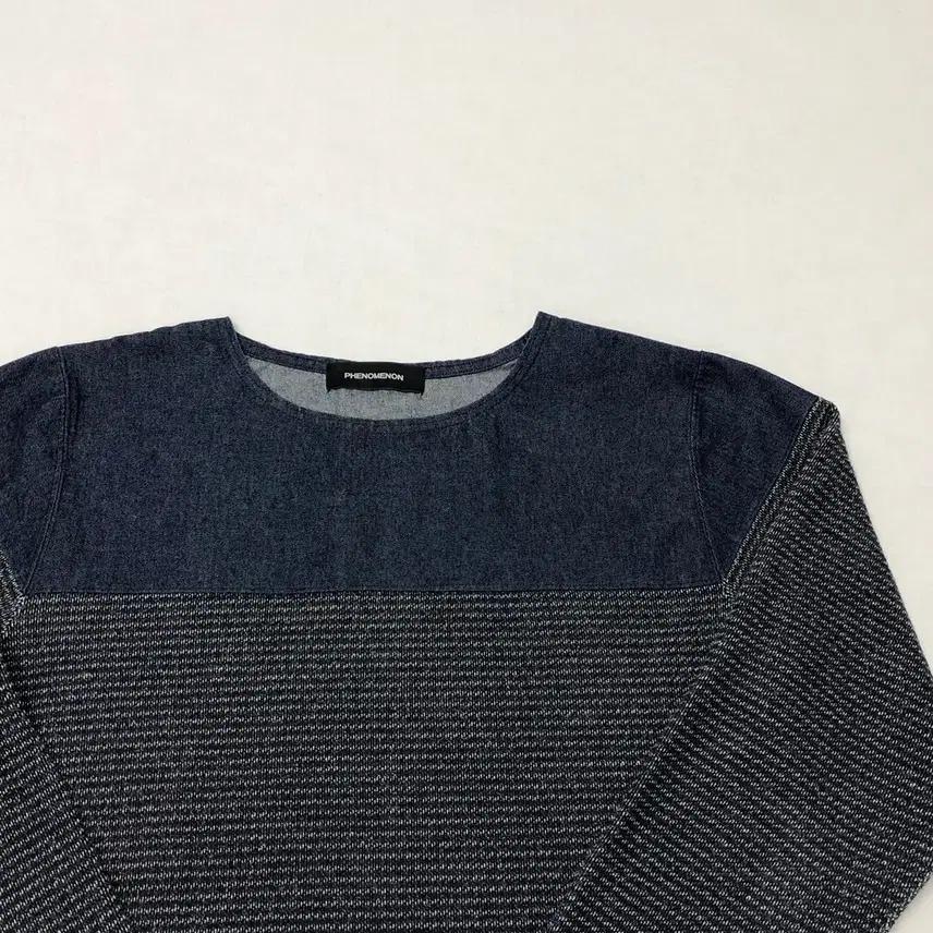 페노메논 12FW 데님 배색 니트 티셔츠 (L) 3