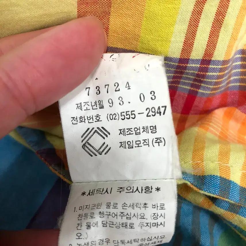빈폴 90s 올드스쿨 오버핏 체크 블루종자켓 (90) 8