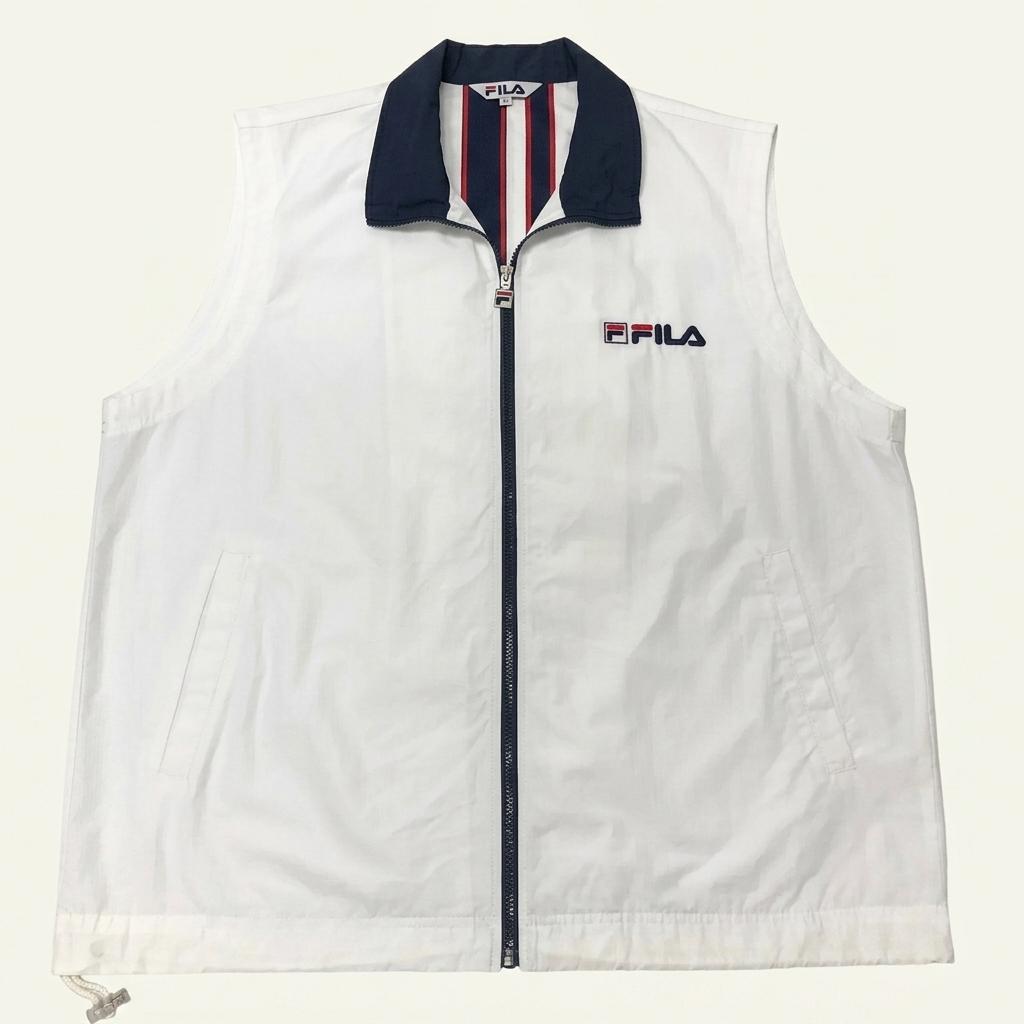 휠라 올드스쿨 오버핏 바람막이 조끼 베스트 (XL) 1