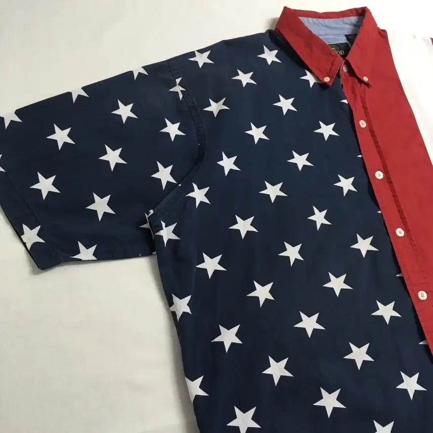 빈티지 오버핏 성조기 반팔셔츠 남방 (2XL) 3