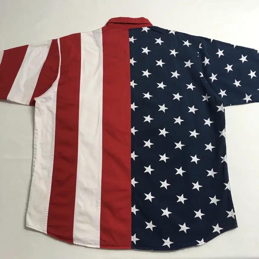빈티지 오버핏 성조기 반팔셔츠 남방 (2XL) 6