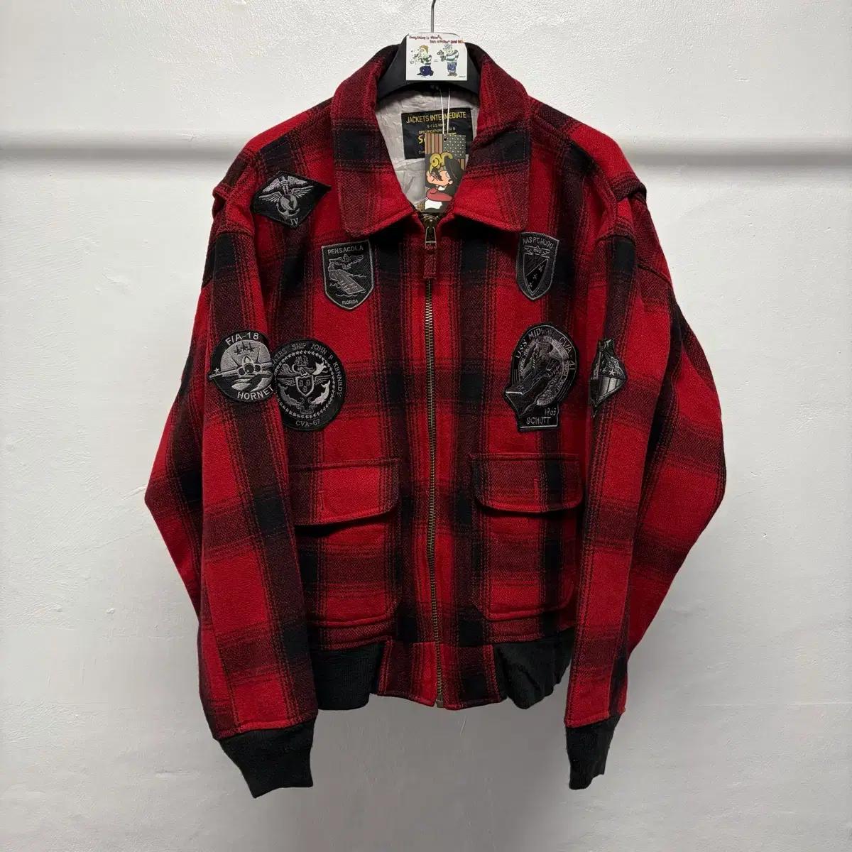 Schott 버팔로 울 체크 G-1 2