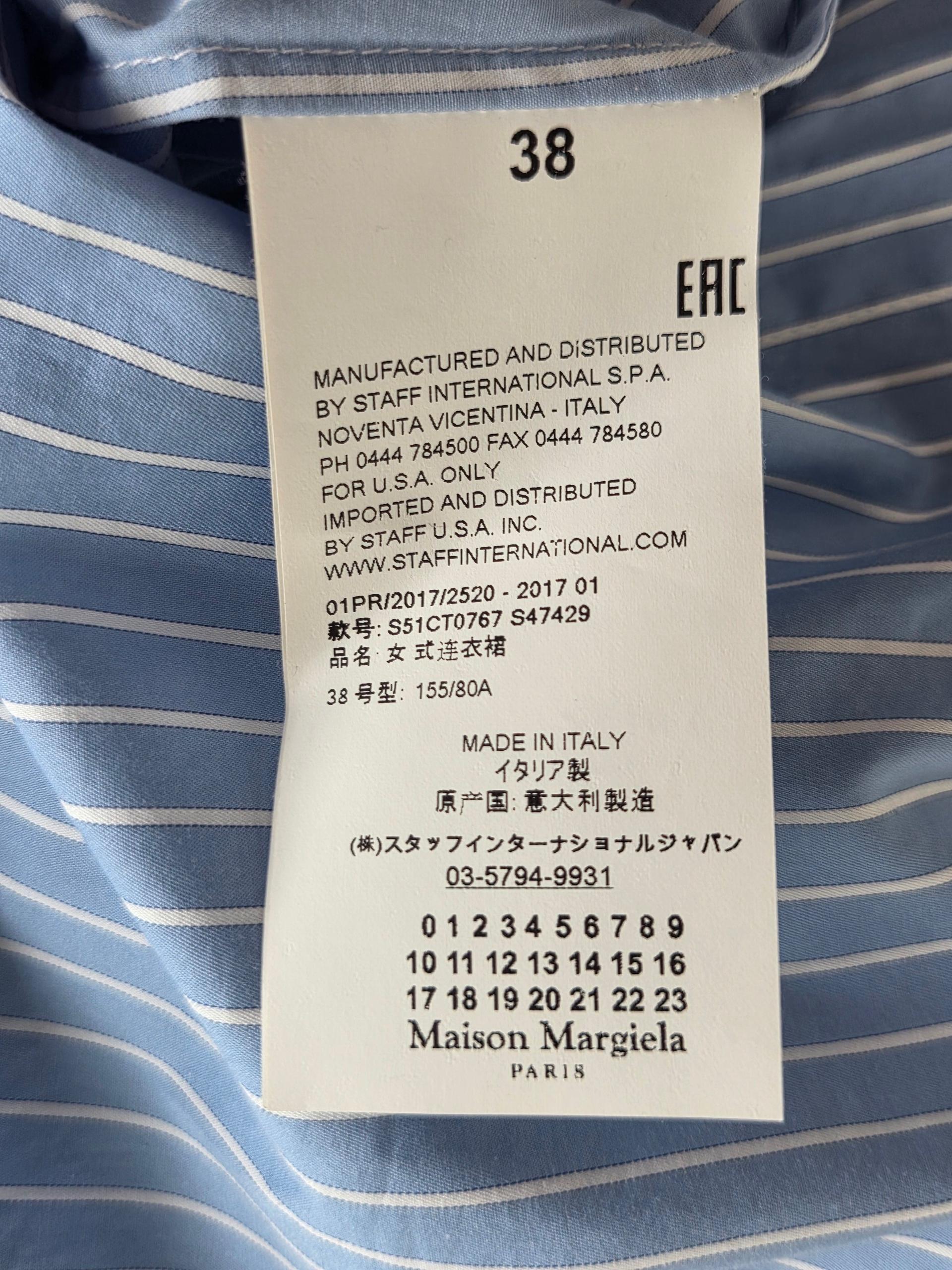 메종마르지엘라 스트라이프 셔츠 원피스 블루 38 8