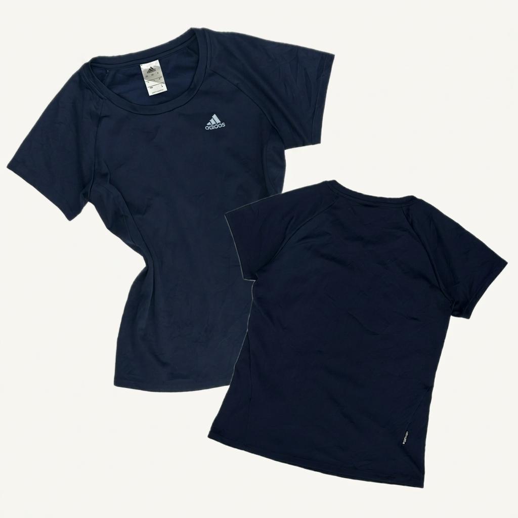 아디다스 슬림핏 기능성 러닝 운동복 여성 트레이닝 네이비 반팔티셔츠 1
