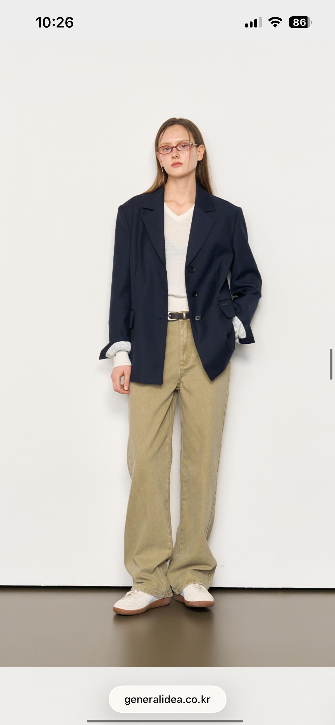 제너럴아이디어 테일러드 루즈핏 자켓 [NAVY] 3