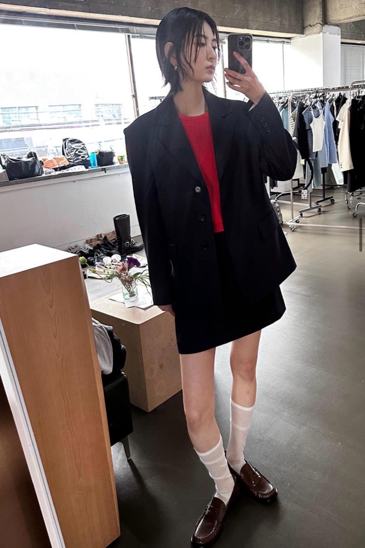 제너럴아이디어 테일러드 루즈핏 자켓 [NAVY] 5