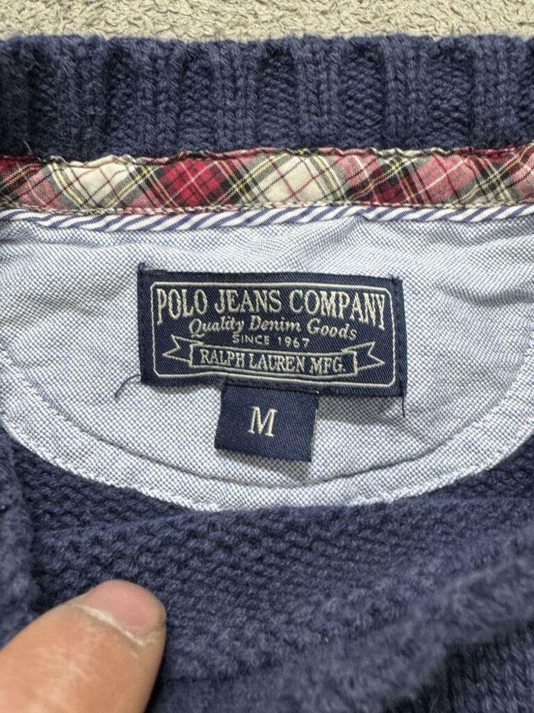 Polo 폴로 진스 컴퍼니 패치 네이비 니트 M 4